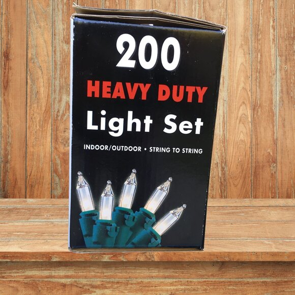 Christmas Light Set 200 Count Heavy Duty Indoor/Outdoor Clear String-to-String - Picture 5 of 11